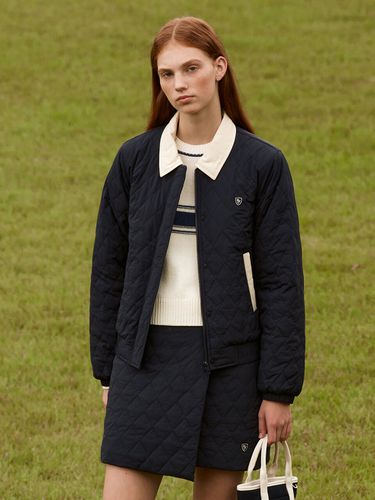 Mouvement Quilted Jacket Navy - MARITHE MOUVEMENT - Modalova