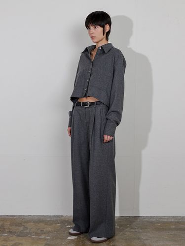 Tuck Pants _Melange Gray - AEER - Modalova