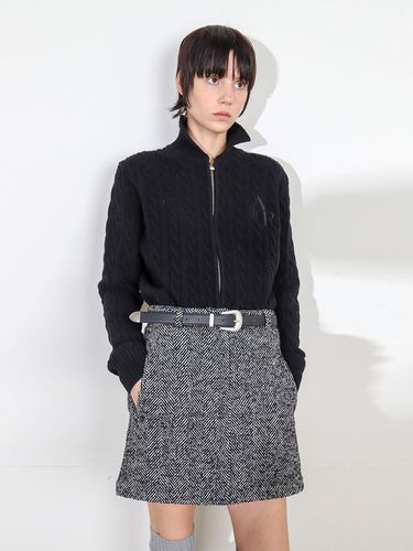 Herringbone Mini Skirt _Black - AEER - Modalova