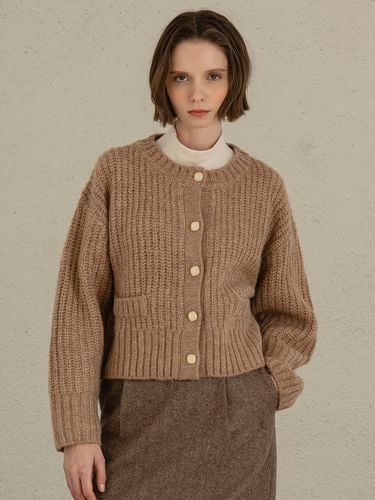 KN4208 3G Mohair Cardigan_Light Brown - vanone atelier - Modalova