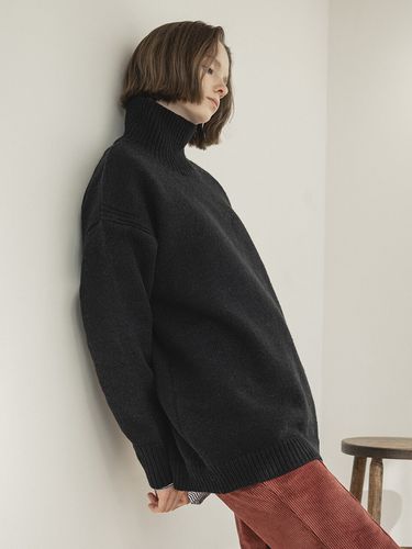 KN4209 Oversized Turtleneck Knit_Black - vanone atelier - Modalova