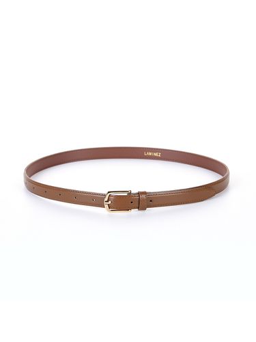 Standard Vegan Leather Belt _Brown (Gold) - Laminez - Modalova