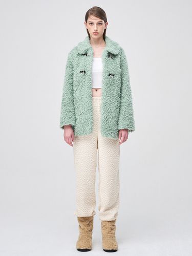 Buckle Fur Half Coat _ Mint - ETMON - Modalova