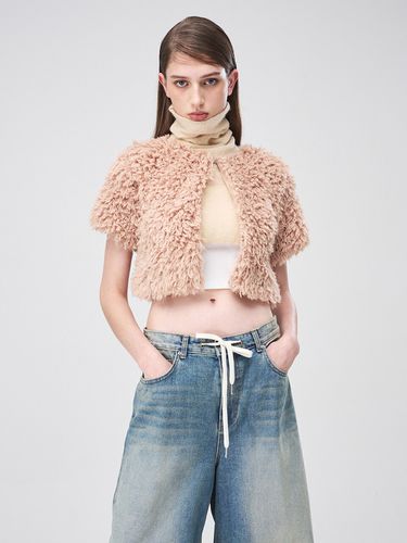 Short Sleeve Fluffy Cardigan _ - ETMON - Modalova