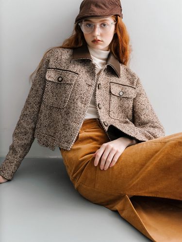 Hound Four-Button Crop Jacket_Brown - Cest Moidew - Modalova