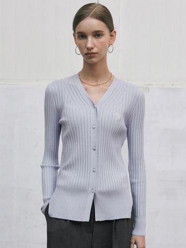 Nicole Ribbed Slit Cardigan _Lavender - NICK&NICOLE - Modalova