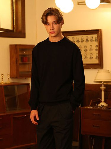 Wool Soft Crewneck Sweater [Black] - Bellief - Modalova