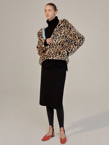 Biana Hoodie Eco Fur Jacket Leopard - HAVELESS - Modalova