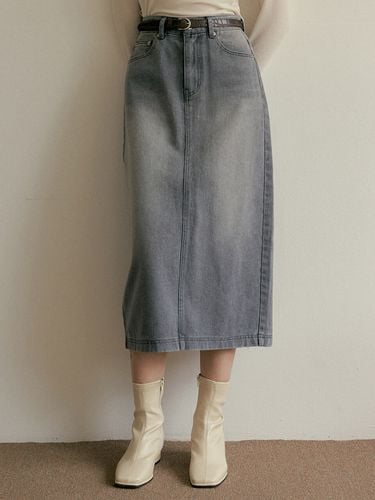 DRO Denim Maxi Skirt _ Grey - REORG - Modalova