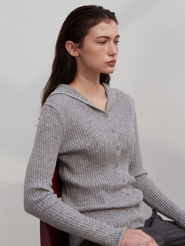 Cashmere Sailor Cardigan_Gray - ouie - Modalova