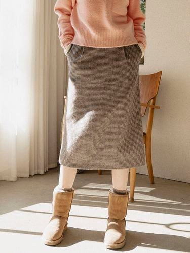 P3133 Check Wool Skirt - vanone atelier - Modalova