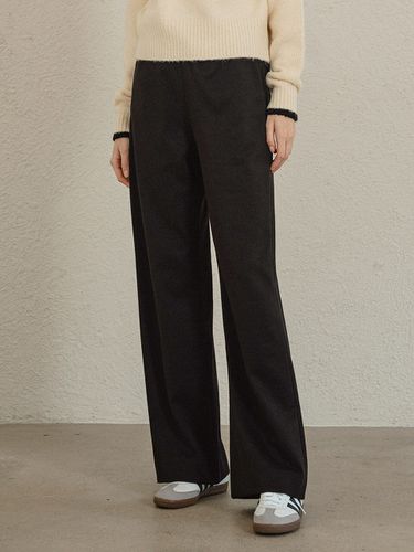 P3136 Herringbone Wide Slacks_Black - vanone atelier - Modalova