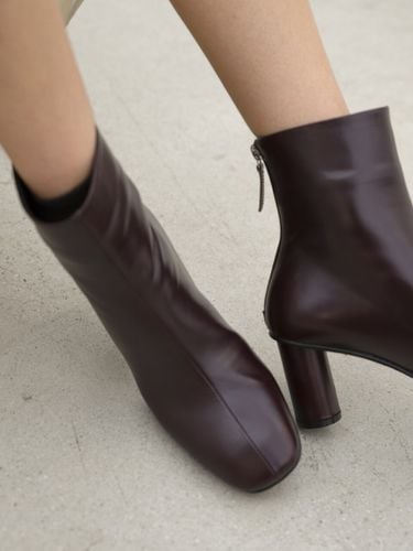 Renewal Back Zip Up Ankle Boots_Bordeaux (7cm) - LOVEDEWY - Modalova