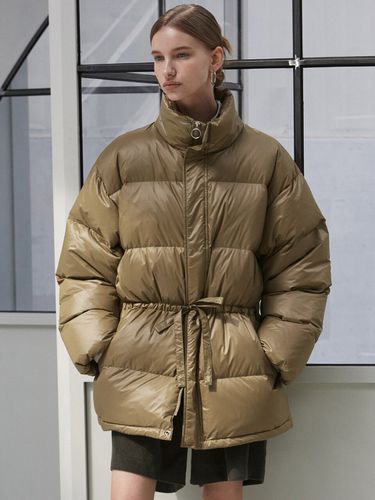 Waist Minimal Padded Jacket _Brown Beige - NICK&NICOLE - Modalova