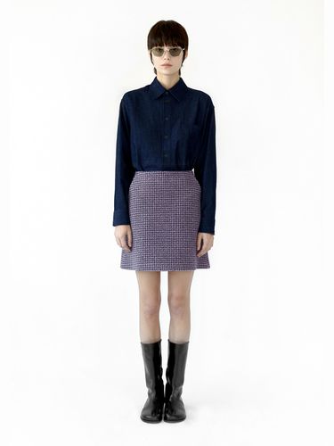 Tweed Mini Skirt _ Navy - tetu - Modalova