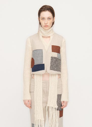 Raw-cut Patchwork Vest _Beige - OPEN YY - Modalova