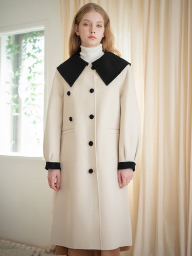 A Big Collar Maxi Double Coat _Cream - We’Dee - Modalova