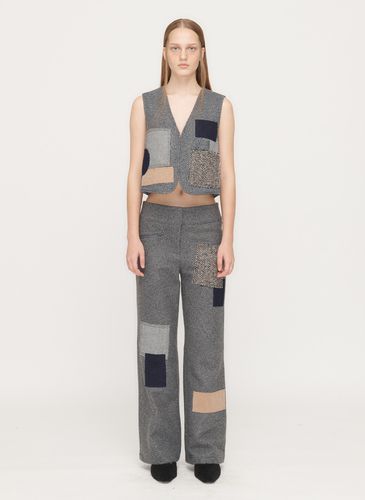 Raw Cut Patchwork Pants _ Gray - OPEN YY - Modalova