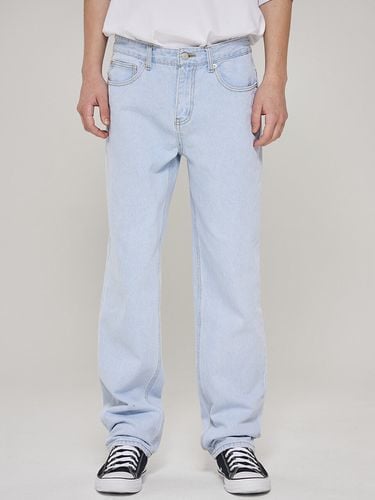 Straight Denim Pants [White Blue] - DEEP SENSE - Modalova