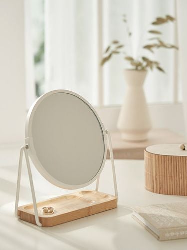 White Wood Desk Mirror With Tray - DECOVIEW - Modalova