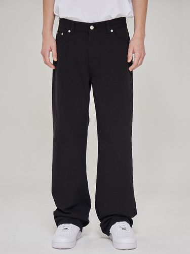 Cotton Wide-fit Pants _ Black - DEEP SENSE - Modalova