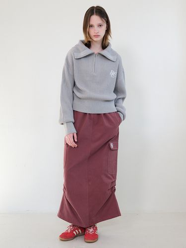 Side Stitch Tuck Cargo Long Skirt_Red Brown - ROCCI ROCCI - Modalova