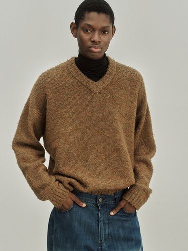 Boucle V-neck Over-fit Sweater _ - NOIRER - Modalova