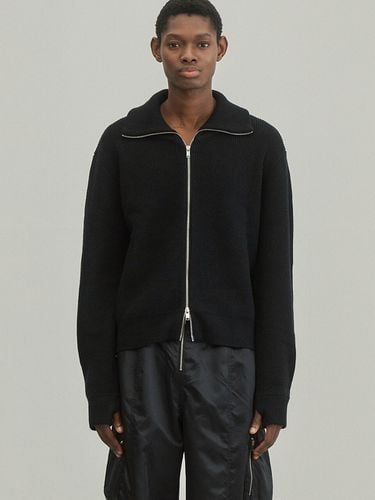 High Neck Zip-up Knitted Jacket _ - NOIRER - Modalova