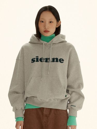 Patch Hooded Sweatshirt_Melange Grey - sienne - Modalova