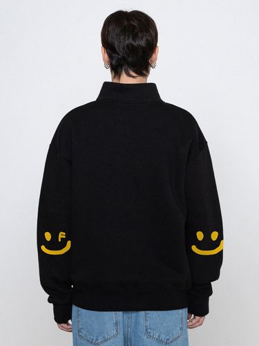 Elbow Smile Drawing Half Zip-up Sweatshirt - GRAVER - Modalova