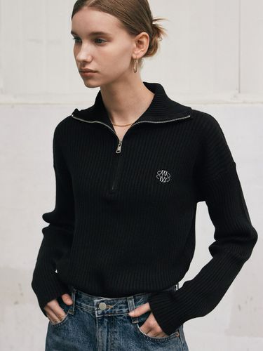 Nicole Highneck Half Zip-up Knit Sweater _Black - NICK&NICOLE - Modalova