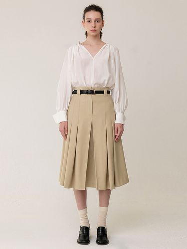 High Waist Belted Skirt _ - KINDERSALMON - Modalova