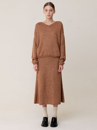 Boucle A-line Knitted Skirt _ - KINDERSALMON - Modalova