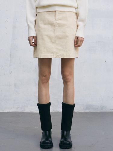 Corduroy Mini Skirt _Light Beige - NICK&NICOLE - Modalova