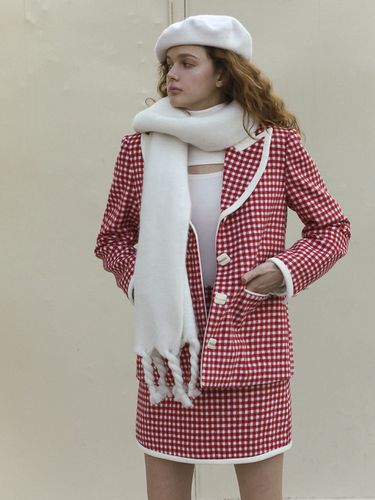 Clueless Style Check Jacket_Red - DUNDROP - Modalova