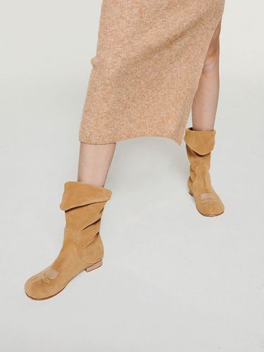 Draped Western Boots_Beige / Black - TOE U - Modalova