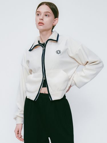 Lossy Velour Line Zip Jacket_Cream - LOSSYROW - Modalova