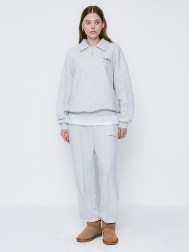 Paris Half Zip Sweat Set_White Melange - LOSSYROW - Modalova