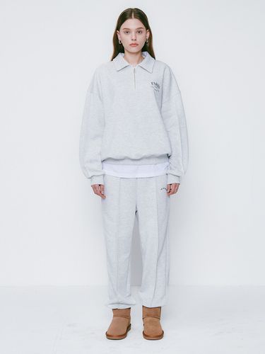 Pintuck Wave Sweatpants_White Melange - LOSSYROW - Modalova