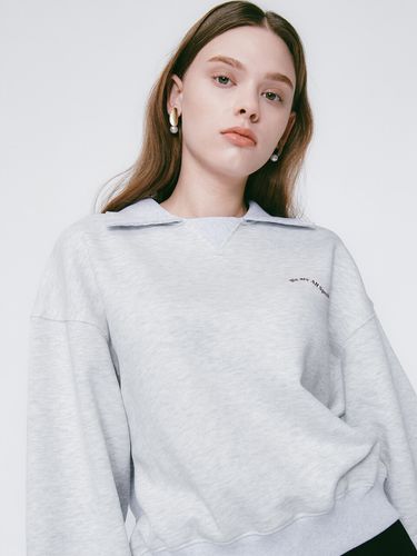 Wave Collar Sweatshirt_White Melange - LOSSYROW - Modalova