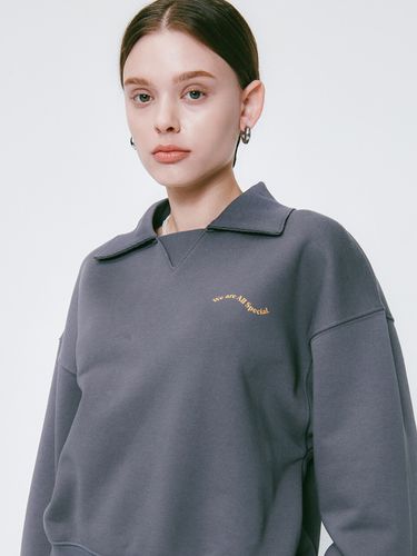 Wave Collar Sweatshirt_Charcoal - LOSSYROW - Modalova