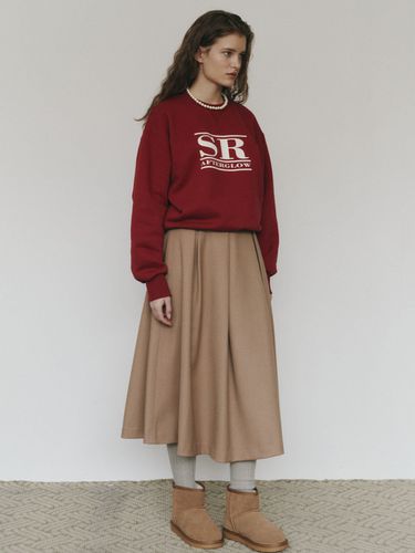 Wide Tuck Flare Skirt_Beige - SO IR - Modalova