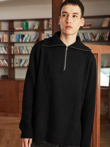 Cable Half Zip-up Pullover _ Black - whatever we want - Modalova