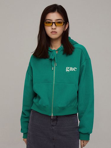 Crop Fleece Hoodie Zip-up [Green] - GAC - Modalova