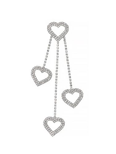 Heart Drop Single Earring (White) - BAEBAE - Modalova