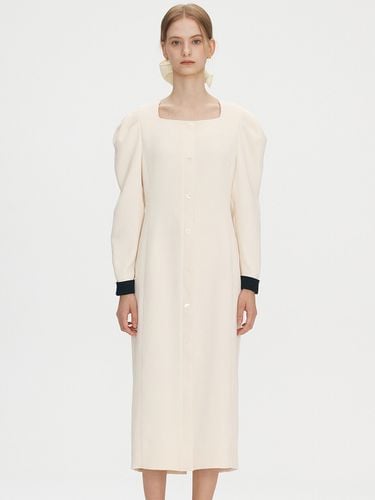 Square Neckline Dress - Off White - BEMUSE MANSION - Modalova