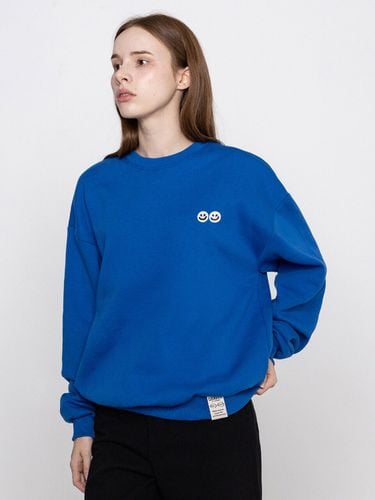 Double Smile Embroidered Logo Sweatshirt_Blue - GRAVER - Modalova