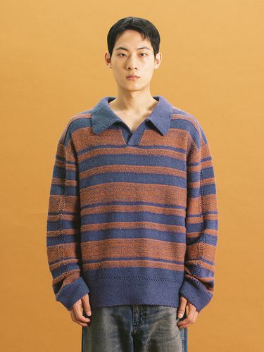 Stripe Knitted Polo Shirt _ Blue - Wrangler - Modalova