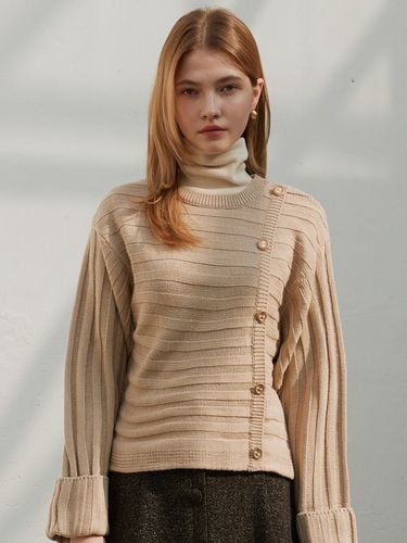 Roll Up Button Knit_Beige - JOORTI - Modalova