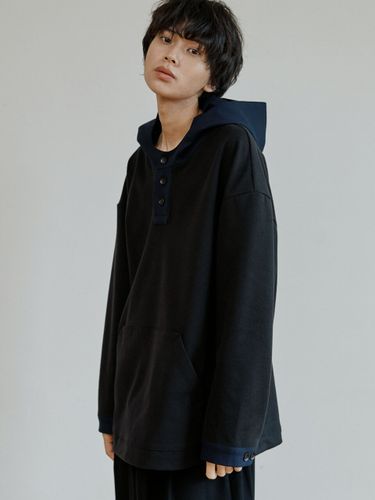 Unisex Two Color Hoodie_Black - malen - Modalova